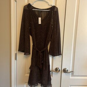 White House Black Market leopard print dress size L